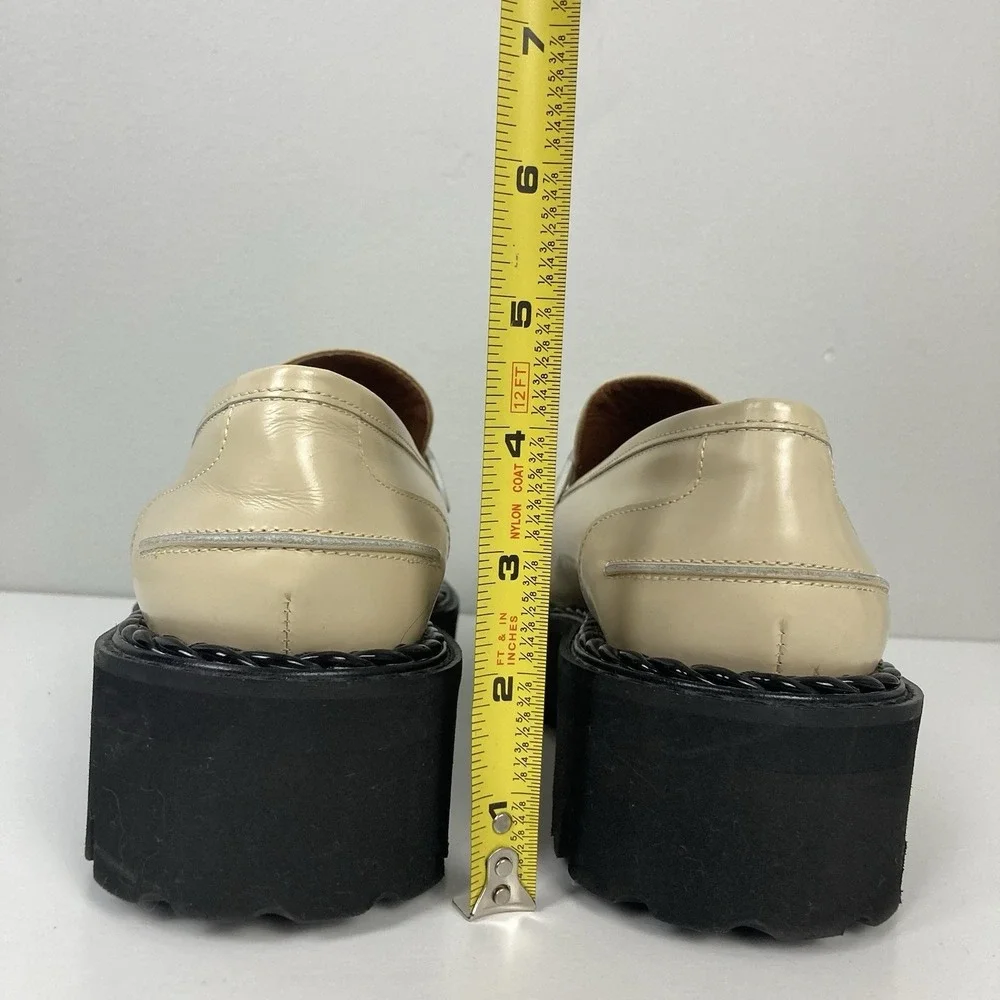 Aquatalia Alexi Ivory Cream Penny Loafer Chunky Lug Sole Platform Preppy sz 8.5 - Picture 5 of 8